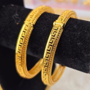 Premium Gold-Design Greek Key Adjustable Bangles (B-006)