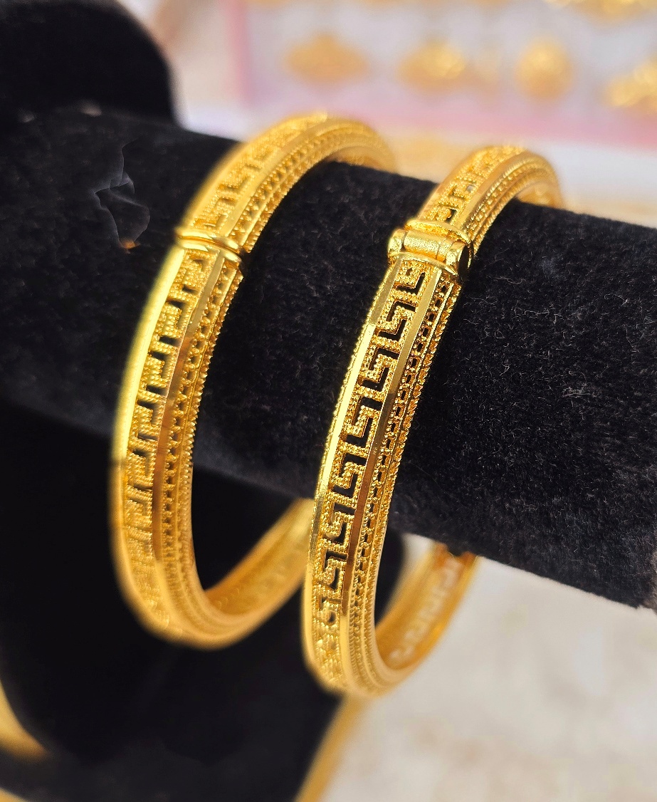 Premium Gold-Design Greek Key Adjustable Bangles (B-006)