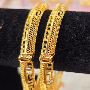 Premium Gold-Design Greek Key Adjustable Bangles (B-007)