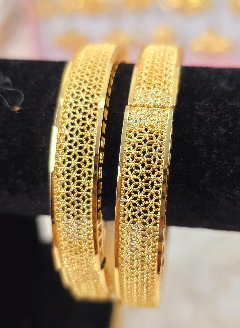 Premium Gold-Design Greek Key Adjustable Bangles (B-009)