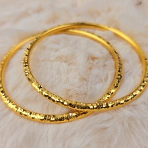 Dazzling Gold-Design Diamond-Cut Bangles (B-010)