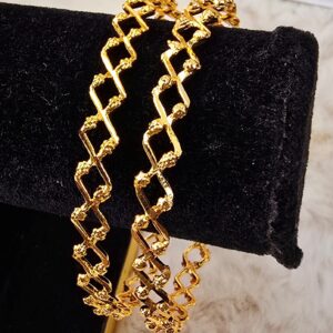 Architectural Gold Design Zig-Zag Bangles (B-012)