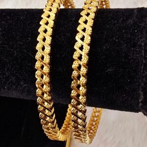 Architectural Gold Design Zig-Zag Bangles (B-013)