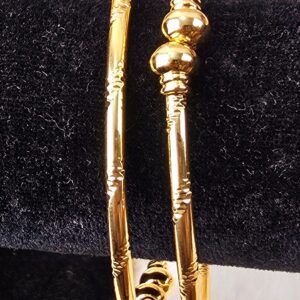 Minimalist Gold-Design Bead-Accent Bangles- 2 pairs (B-015 to B-017)