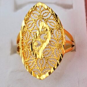 Exquisite Filigree Marquee Ring – Adjustable Free Size Statement Ring (R-001)